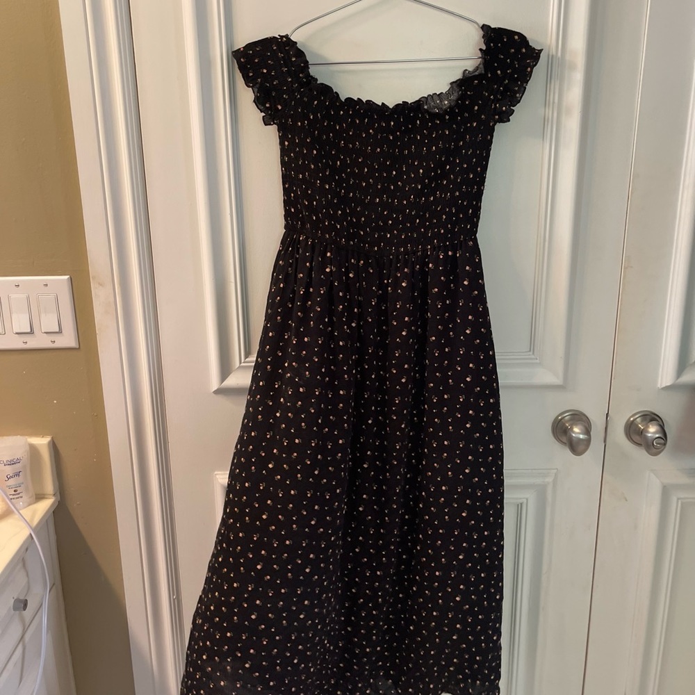 Black Floral dress off shoulder size S